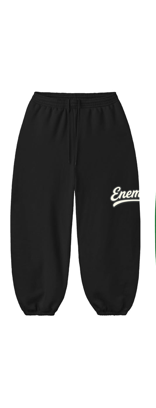 Black "ENEMY" Scrunch Sweats