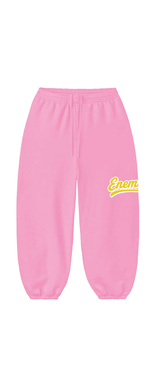 Pink "ENEMY" Scrunch Sweats