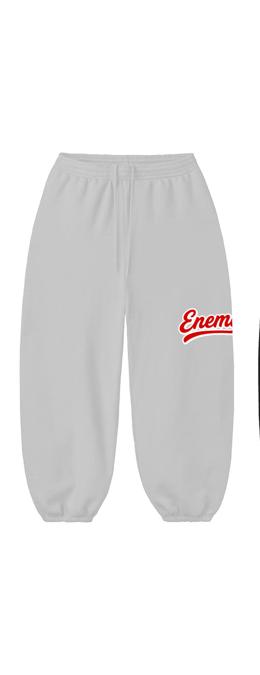 Grey "ENEMY" Scrunch Sweats