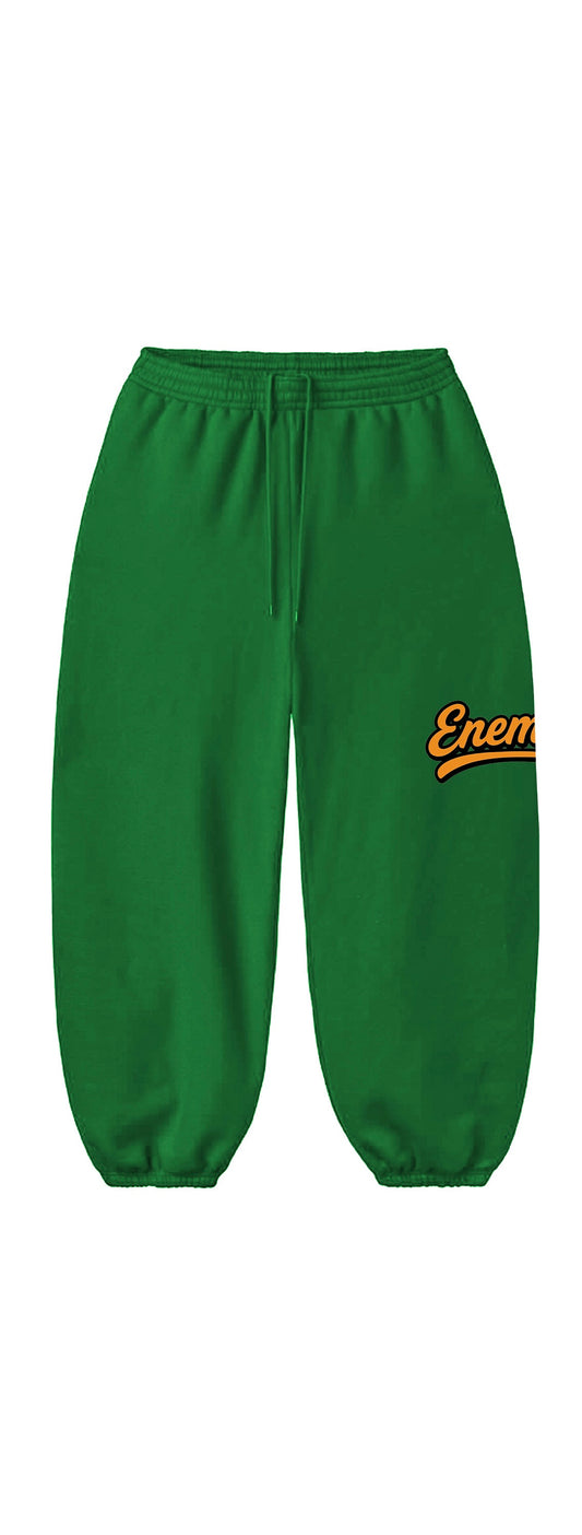 Green "ENEMY" Scrunch Sweats